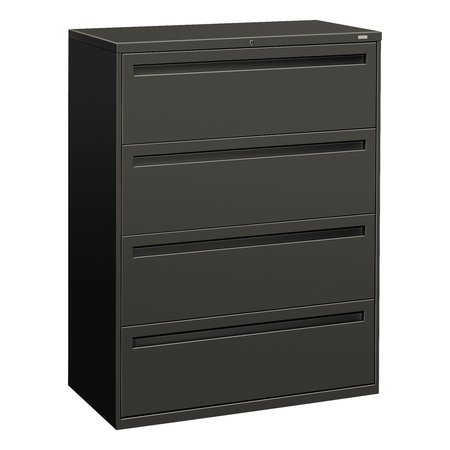 HON 42" W 4 Drawer File Cabinet, Charcoal, A4/Legal/Letter H794.L.S